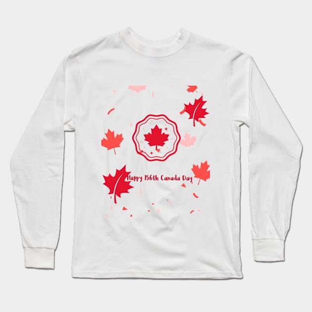 HAPPY 156th CANADA DAY Long Sleeve T-Shirt by Mujji